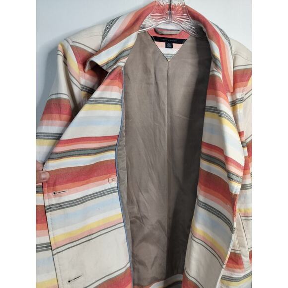3159) Tommy Hilfiger Orange Striped Double Breast Notch Lapel Lined Jacket XL - Picture 5 of 10